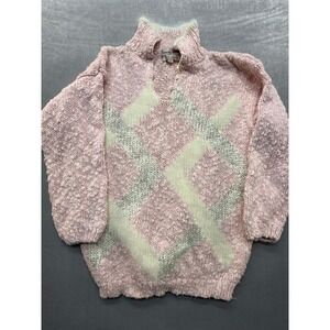 Vintage Lauren Hansen Hand Loomed Silk‎ Pullover Sweater Pink Small